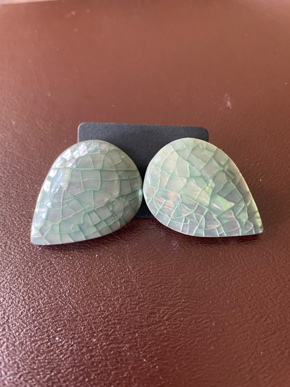 VTG Teardrop Mosaic Turquoise Stud Earrings